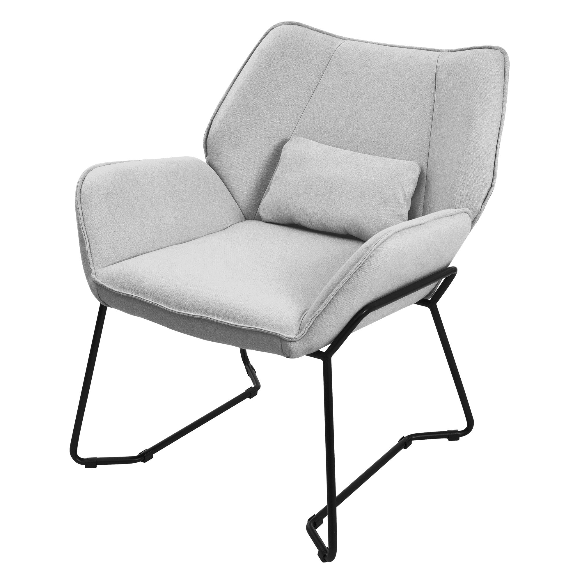 ML-Design Fauteuil détente beige lin accoudoirs + coussin