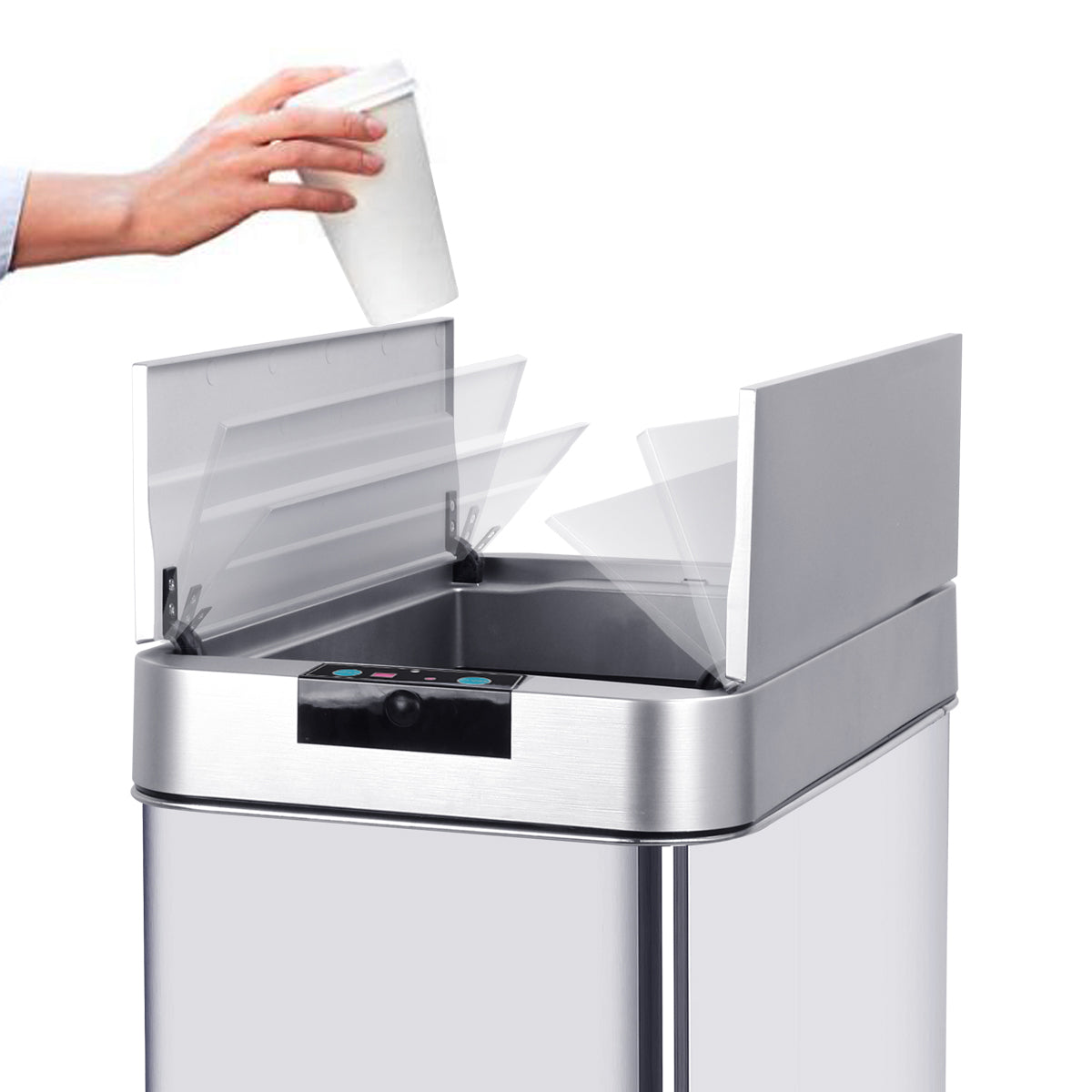 Red Deco Silverlake 70L poubelle cuisine automatique inox