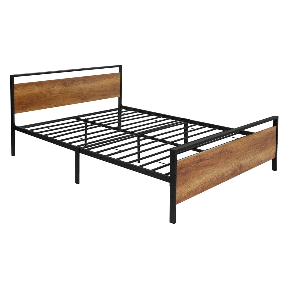 ECD Germany ML-Design lit métal 140x200 avec sommier tête bois