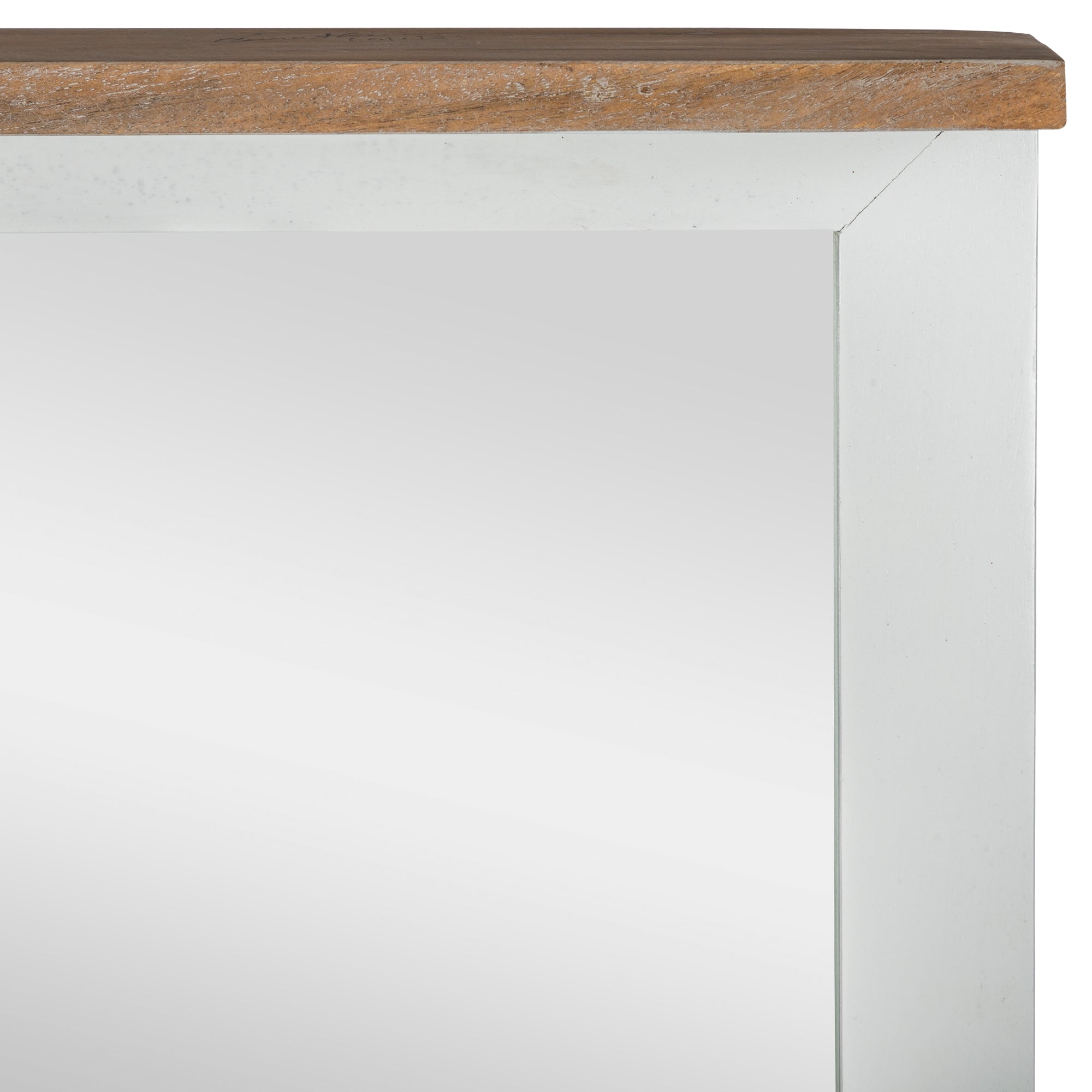 WOMO-Design Miroir mural bois manguier 80x76 blanc/naturel