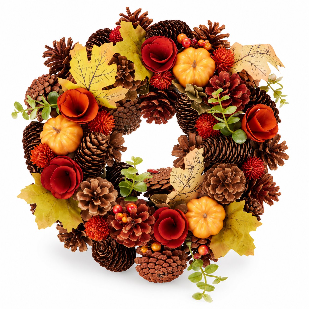Stokomani Maison couronne automne polymère 33 cm
