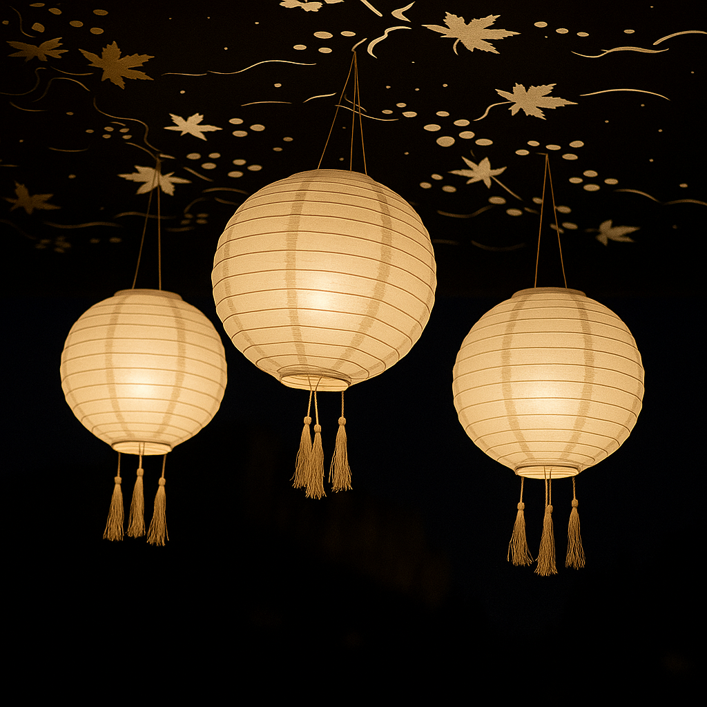 Red Deco Himalaya Lot 3 Lampion Solaire Beige Ø30cm Blanc Chaud