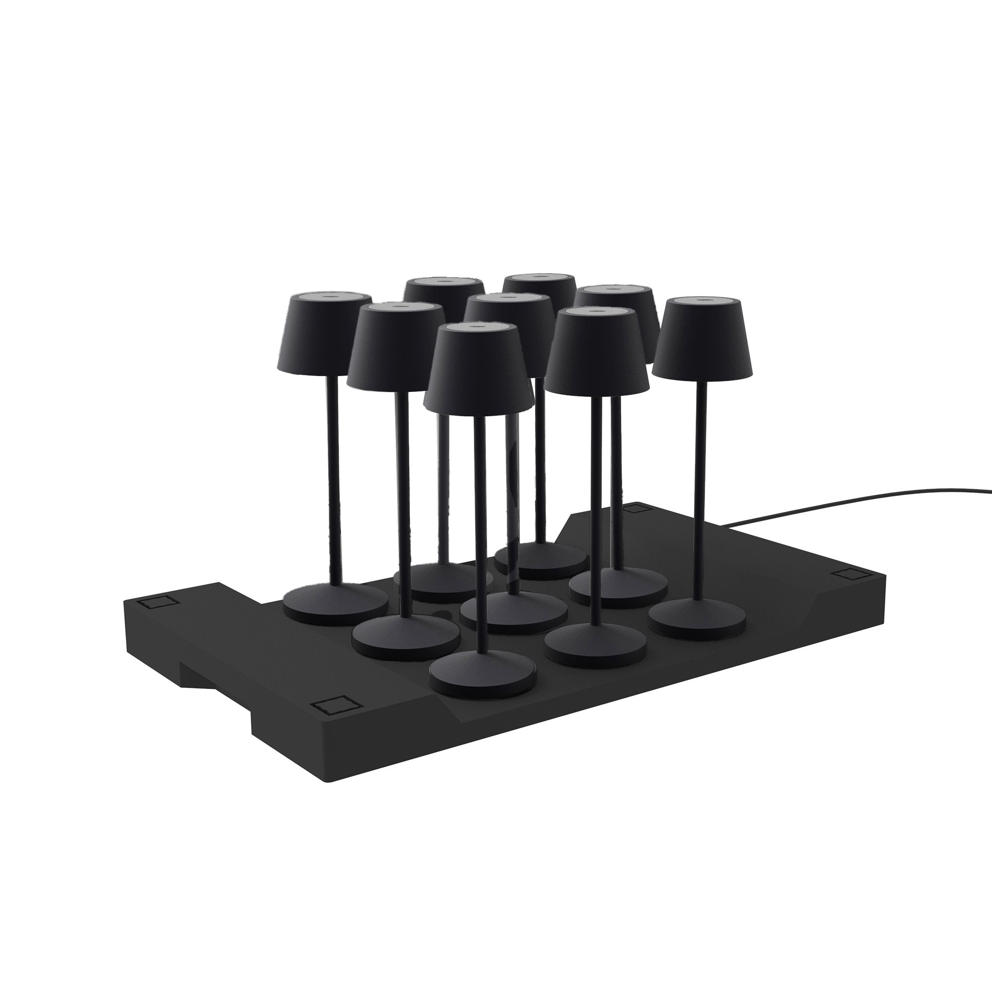Red Deco Emily Black lot 9 lampes table sans fil H25cm