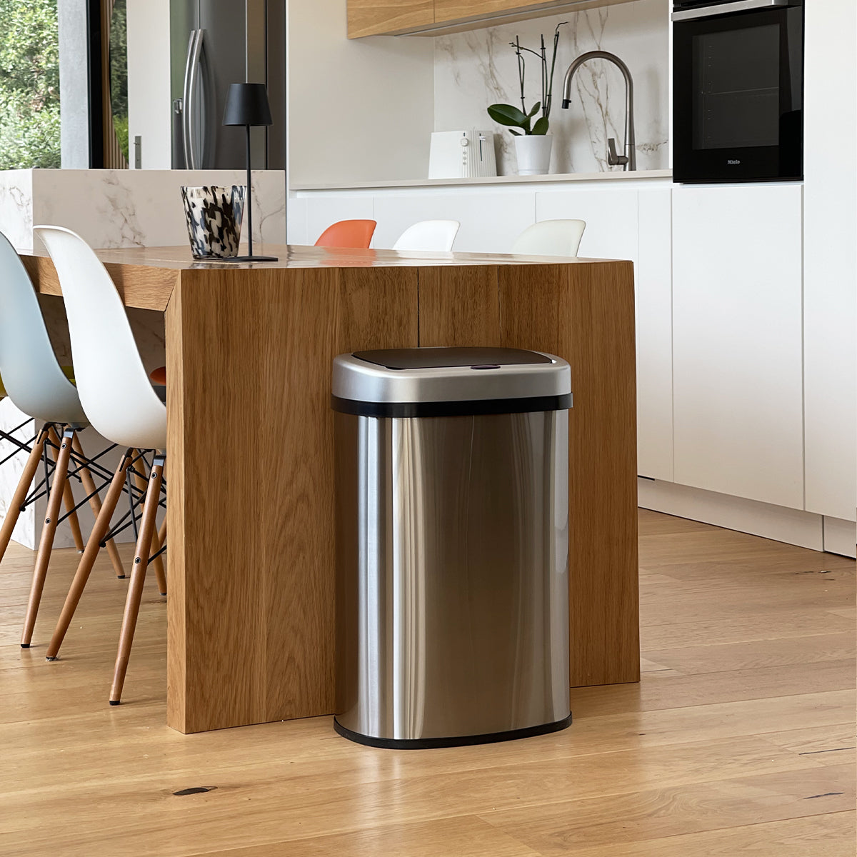 Red Deco Majestic Silver poubelle automatique 58L inox