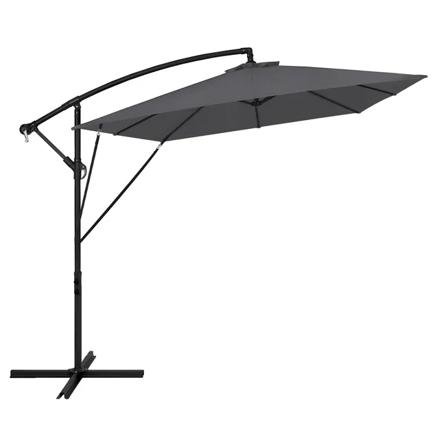 ECD Germany Garten parasol déporté LED bleu 235x235 cm alu