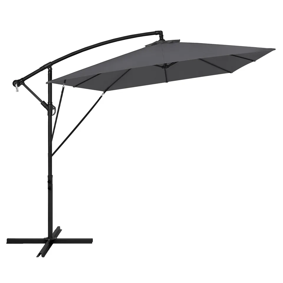 ECD Germany Garten parasol déporté LED bleu 235x235 cm alu