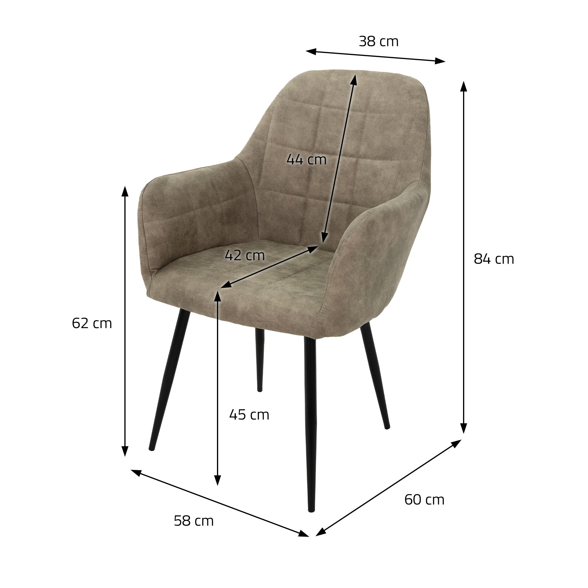 ECD Germany chaises salle à manger olive similicuir lot de 6