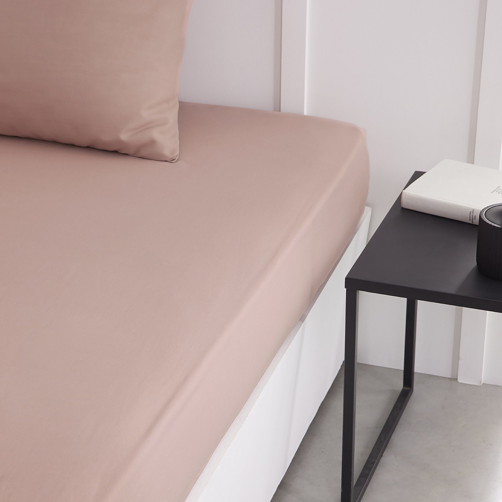 Drap-housse tendance rose 57 fils linge de lit chambre