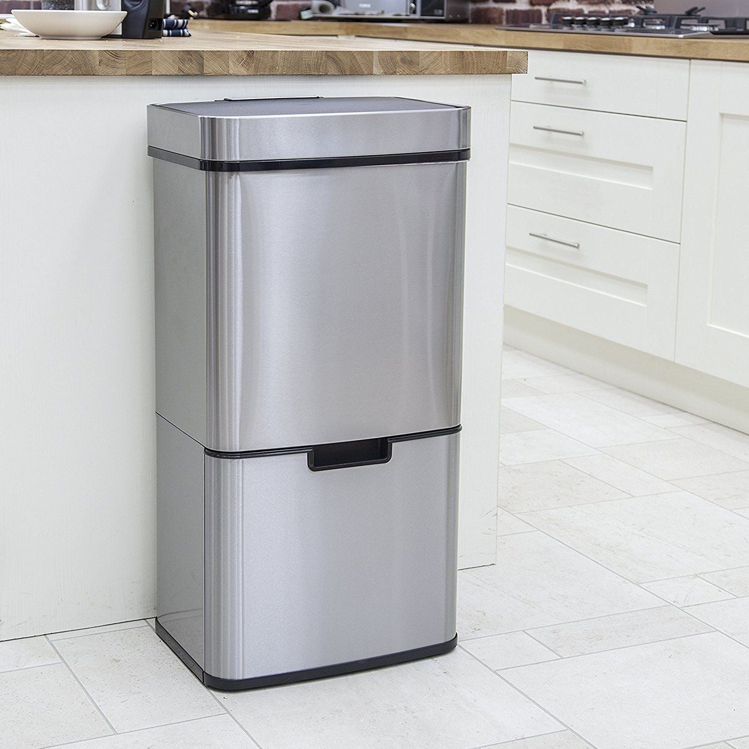 Red Deco NARVIK 75L poubelle inox automatique tri sélectif