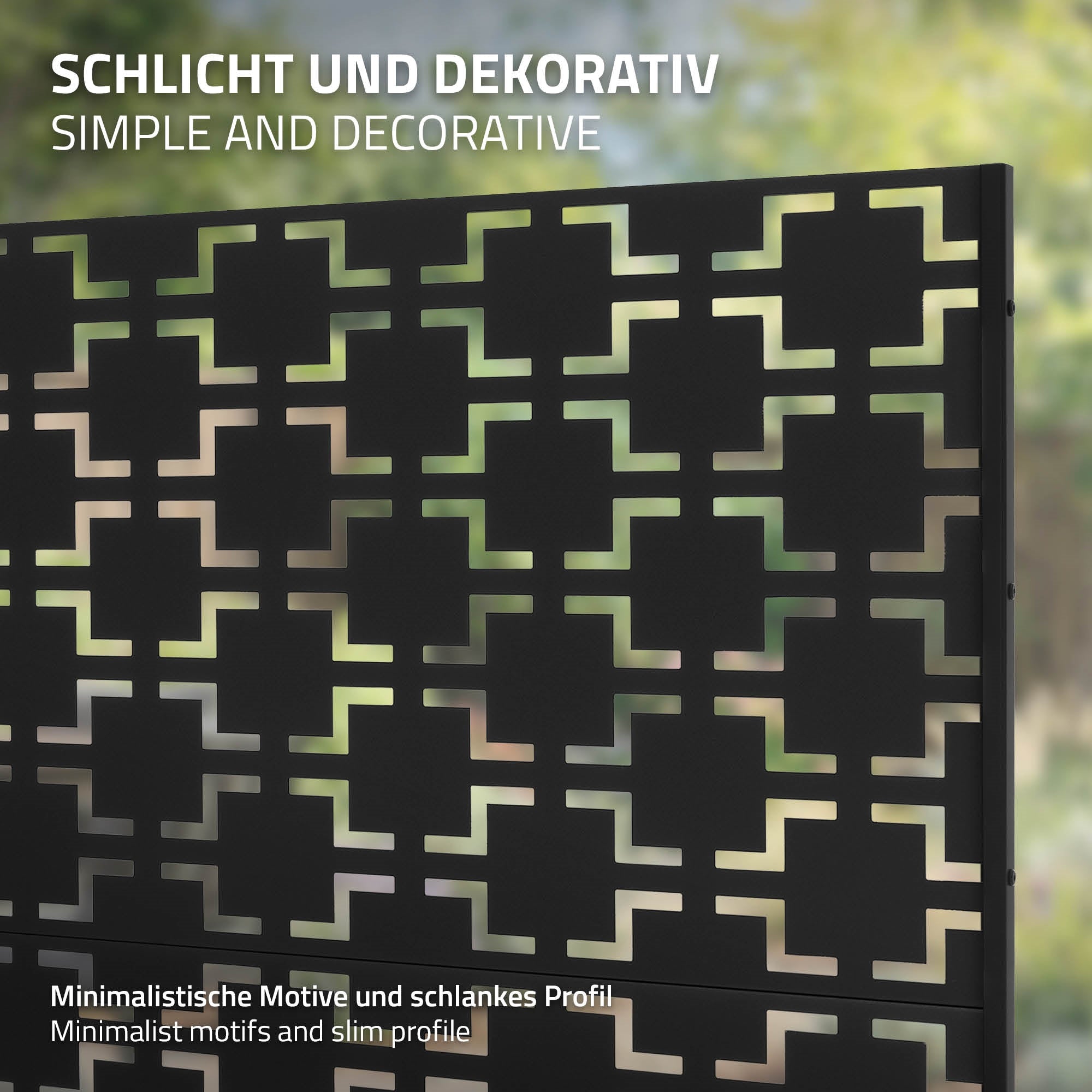 ECD Germany Milano paravent métal noir 120x180 cm