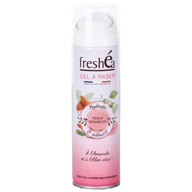 Gel à raser peaux sensibles femme amande aloe vera