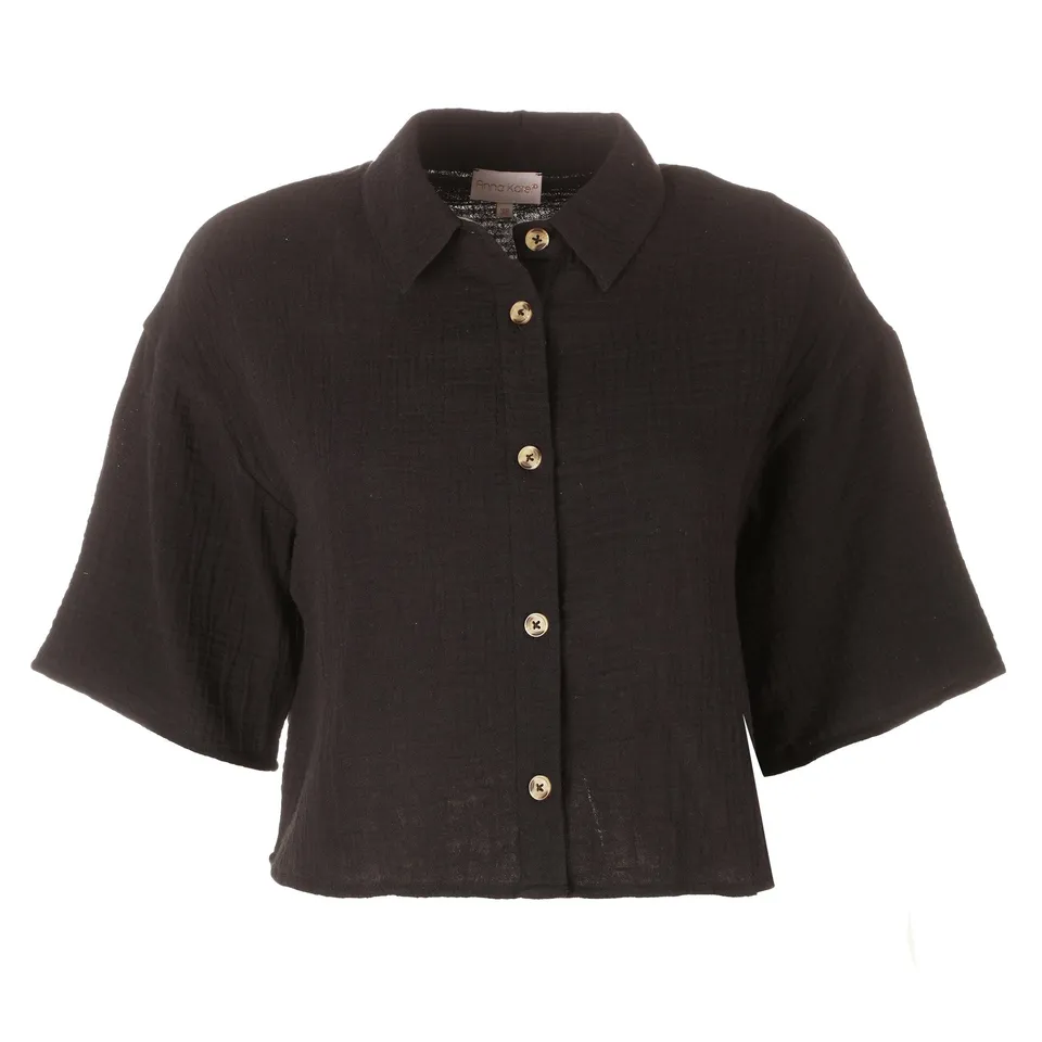 Stokomani Mode chemise gaze de coton noir taille 42