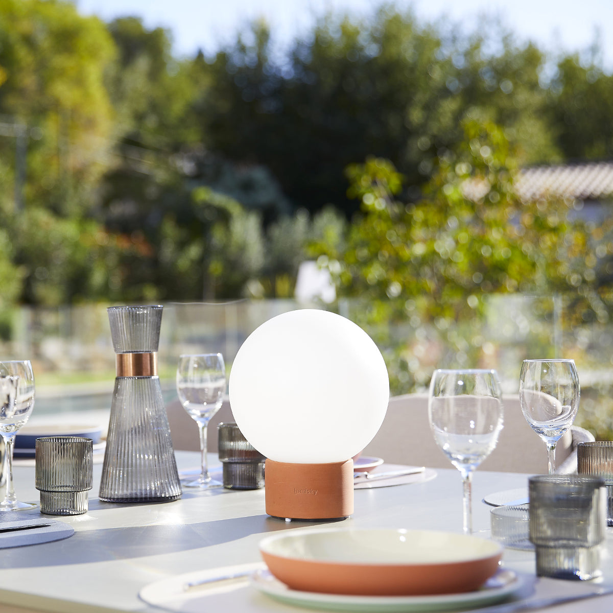 Red Deco Terra Lampe Table Sans Fil Terre Cuite H25cm Touch