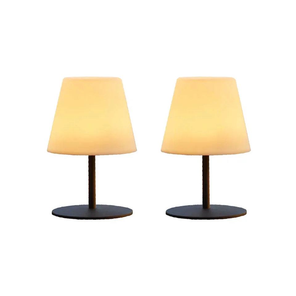 Red Deco Twins H16cm pack 2 lampes sans fil gris blanc chaud