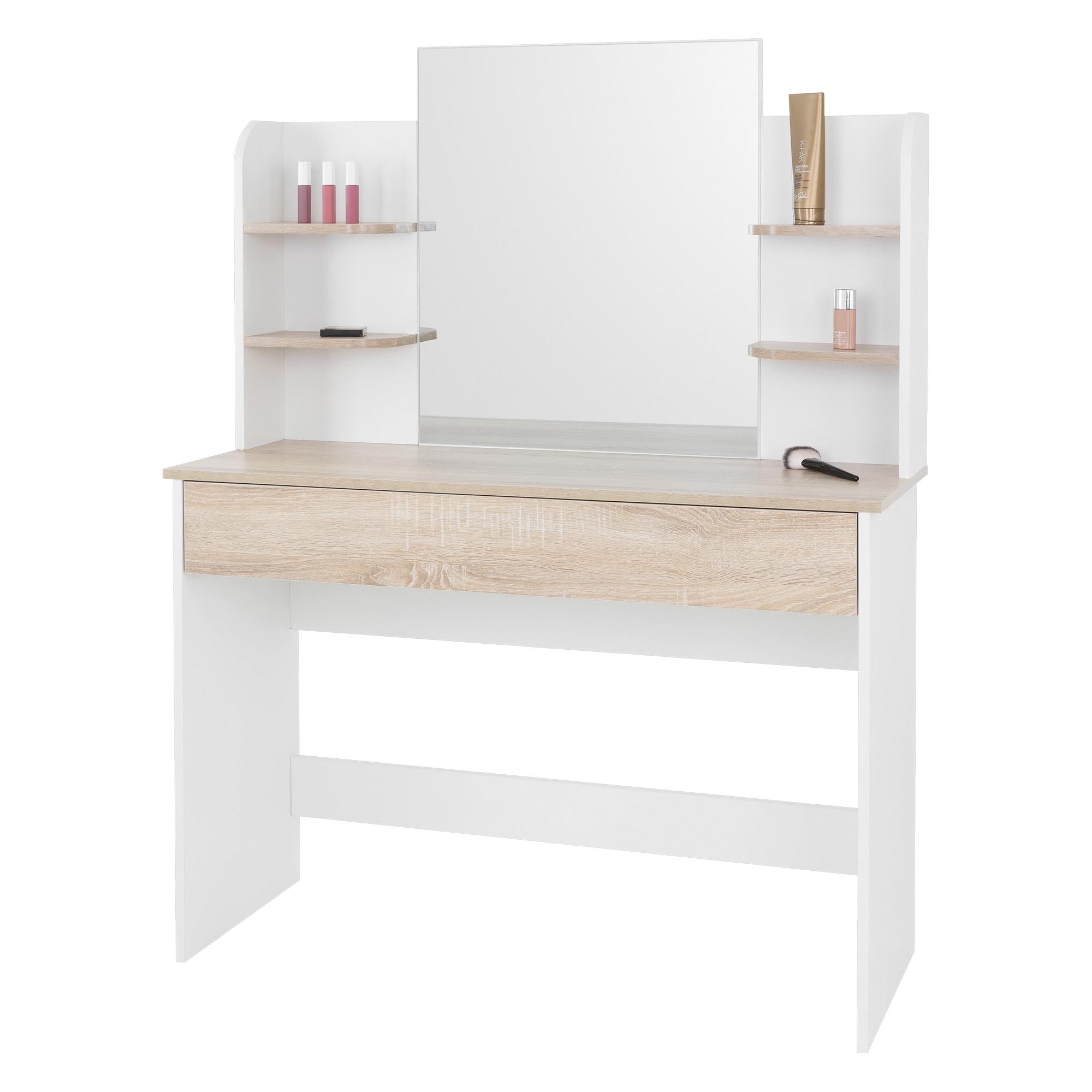 ECD Germany Möbel coiffeuse blanche 108 cm avec miroir et tabouret