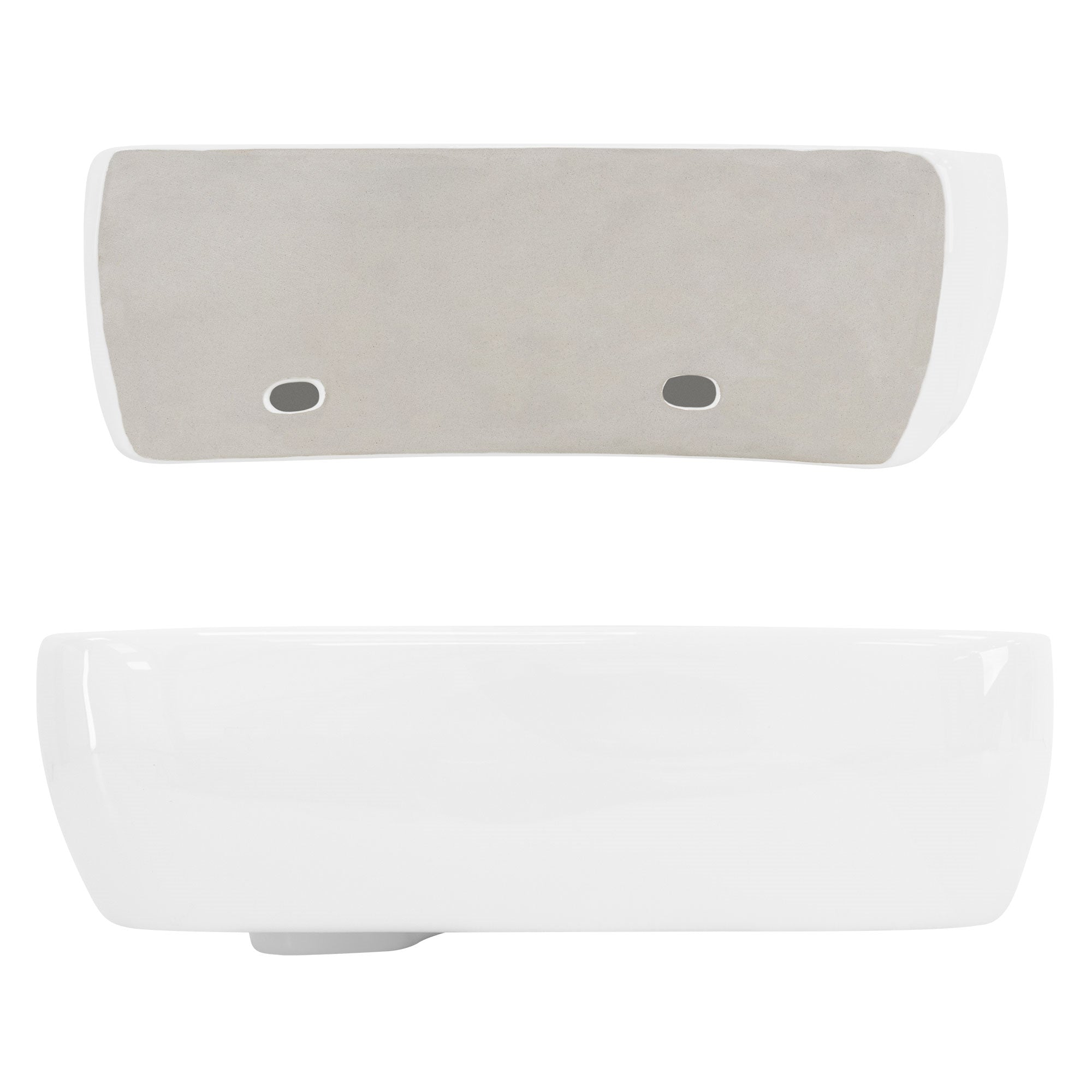 LuxeBath Sanitär vasque céramique blanc 45 cm bonde argentée