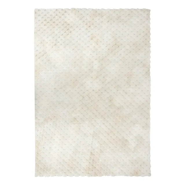 Stokomani Maison Tapis fourrure 120x170cm salon blanc