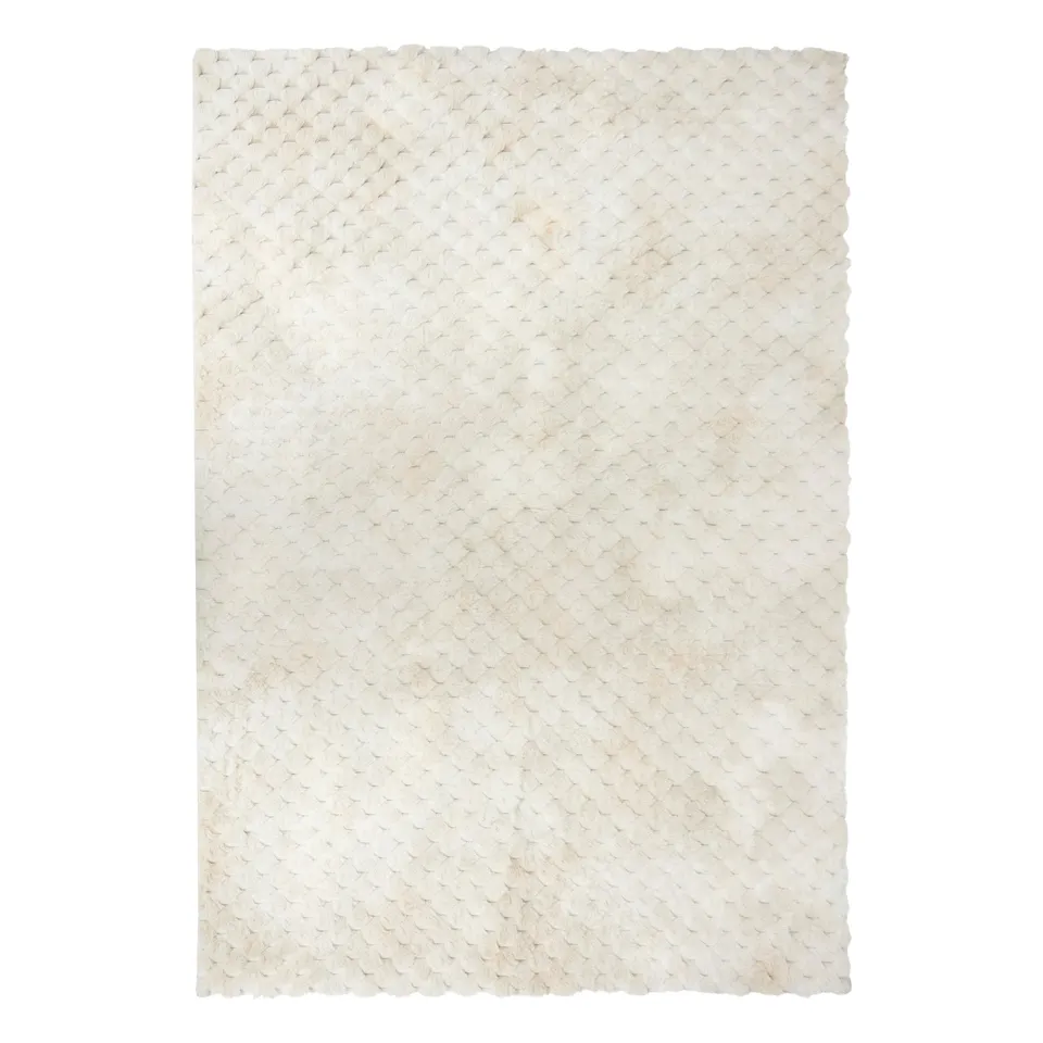 Stokomani Maison Tapis fourrure 120x170cm salon blanc