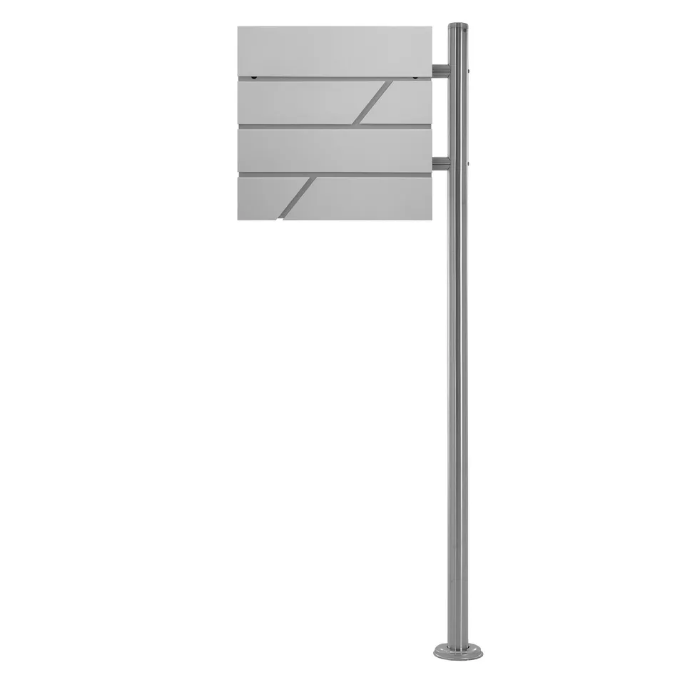ECD Germany boîte aux lettres sur pied gris clair inox 37x37x11 cm