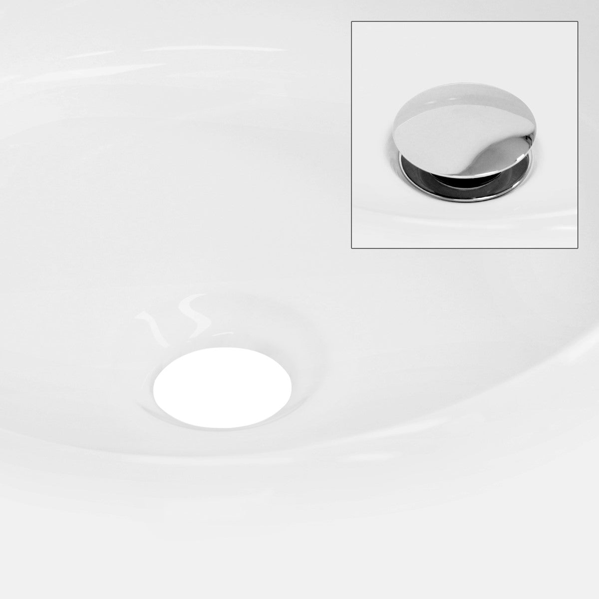 LuxeBath Vasque ronde céramique noir 42 cm avec bonde