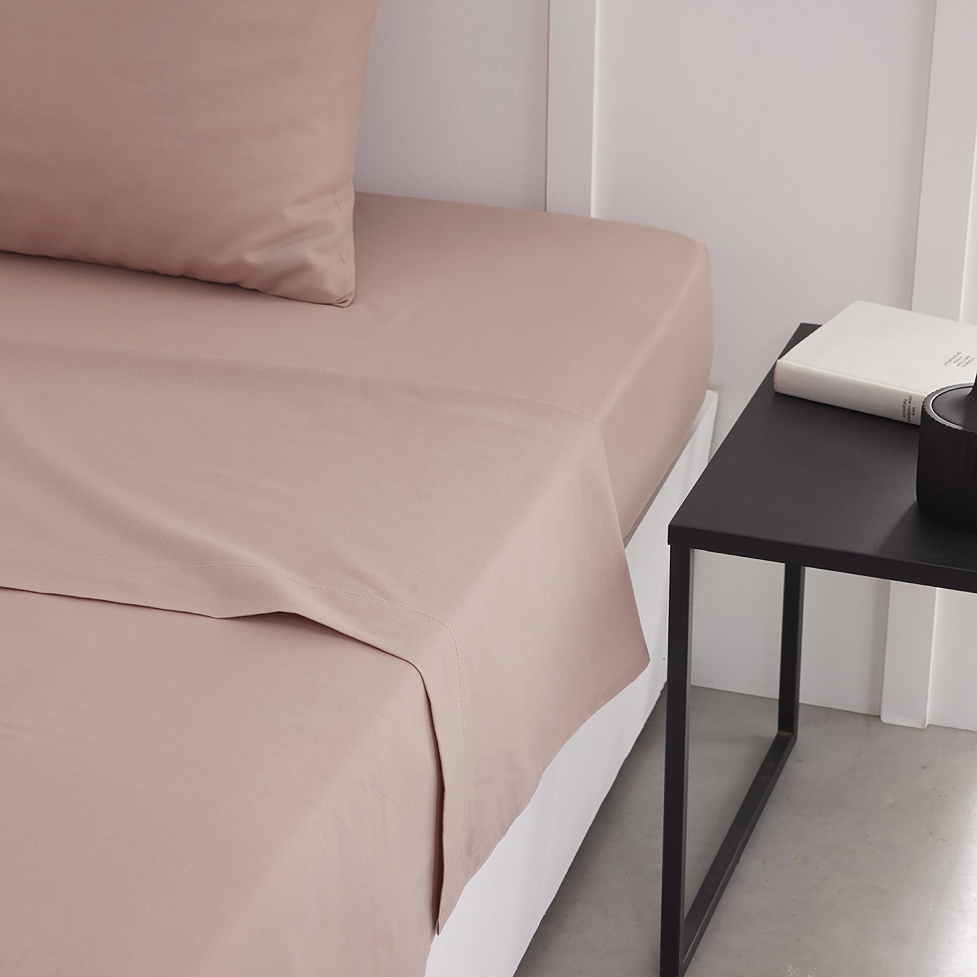 Drap plat tendance 57 fils rose linge de lit