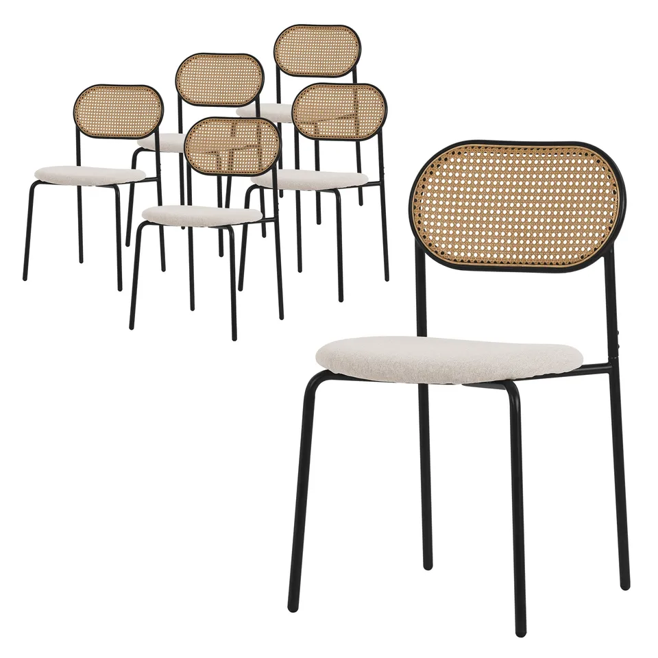 ECD Germany ML-Design chaise salle à manger beige lot 6