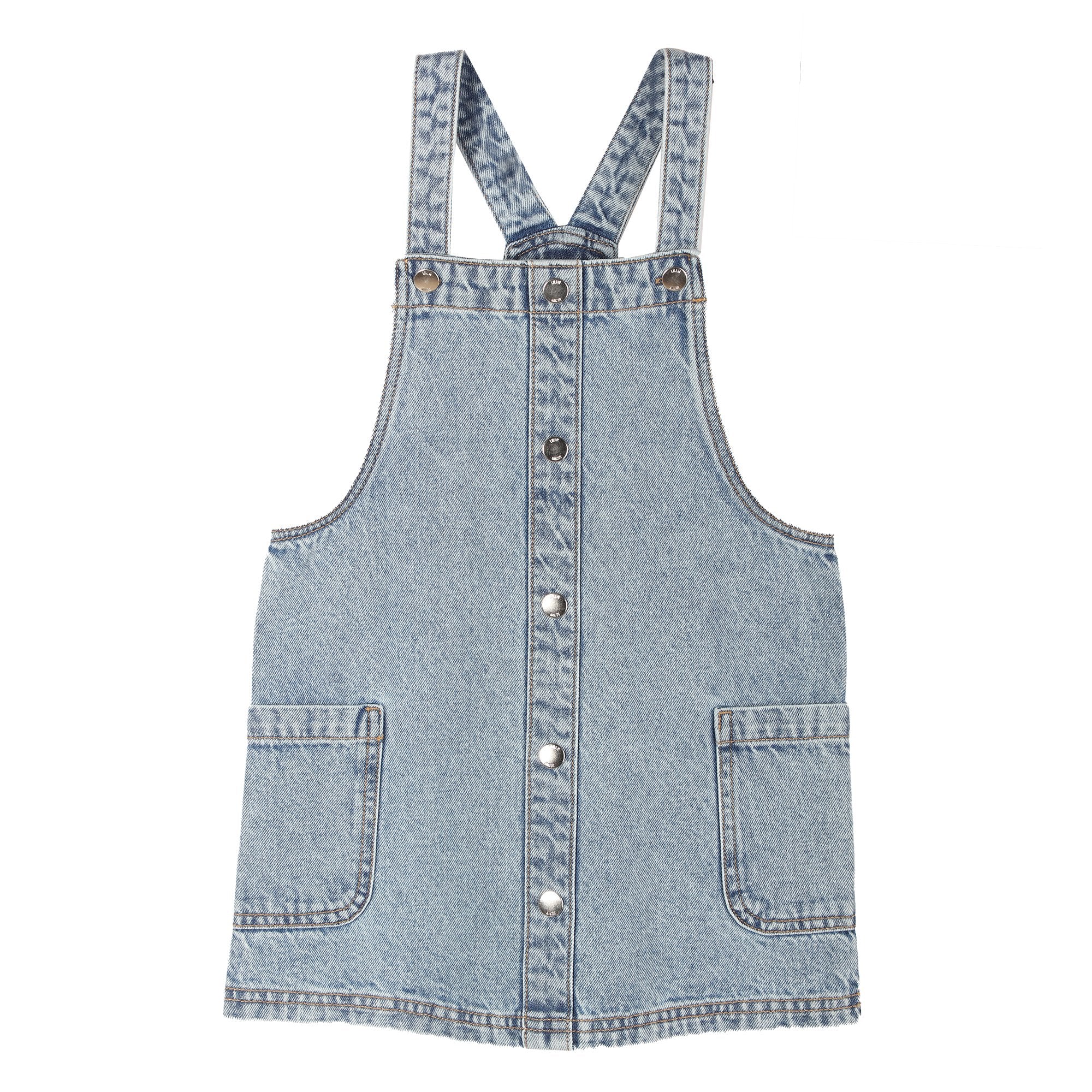 Stokomani Mode Robe salopette jean bleu fille 3/12 ans