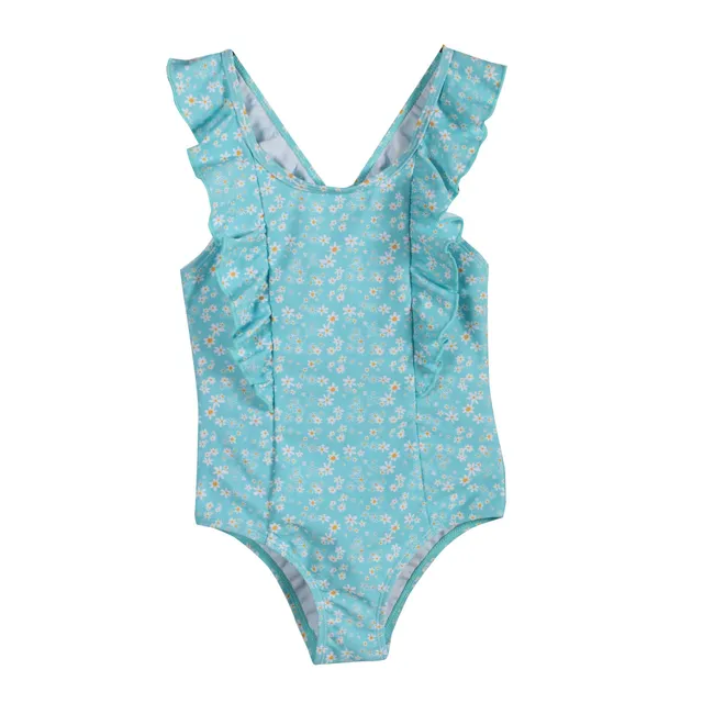 Maillot de bain 1 pièce bleu enfant piscine