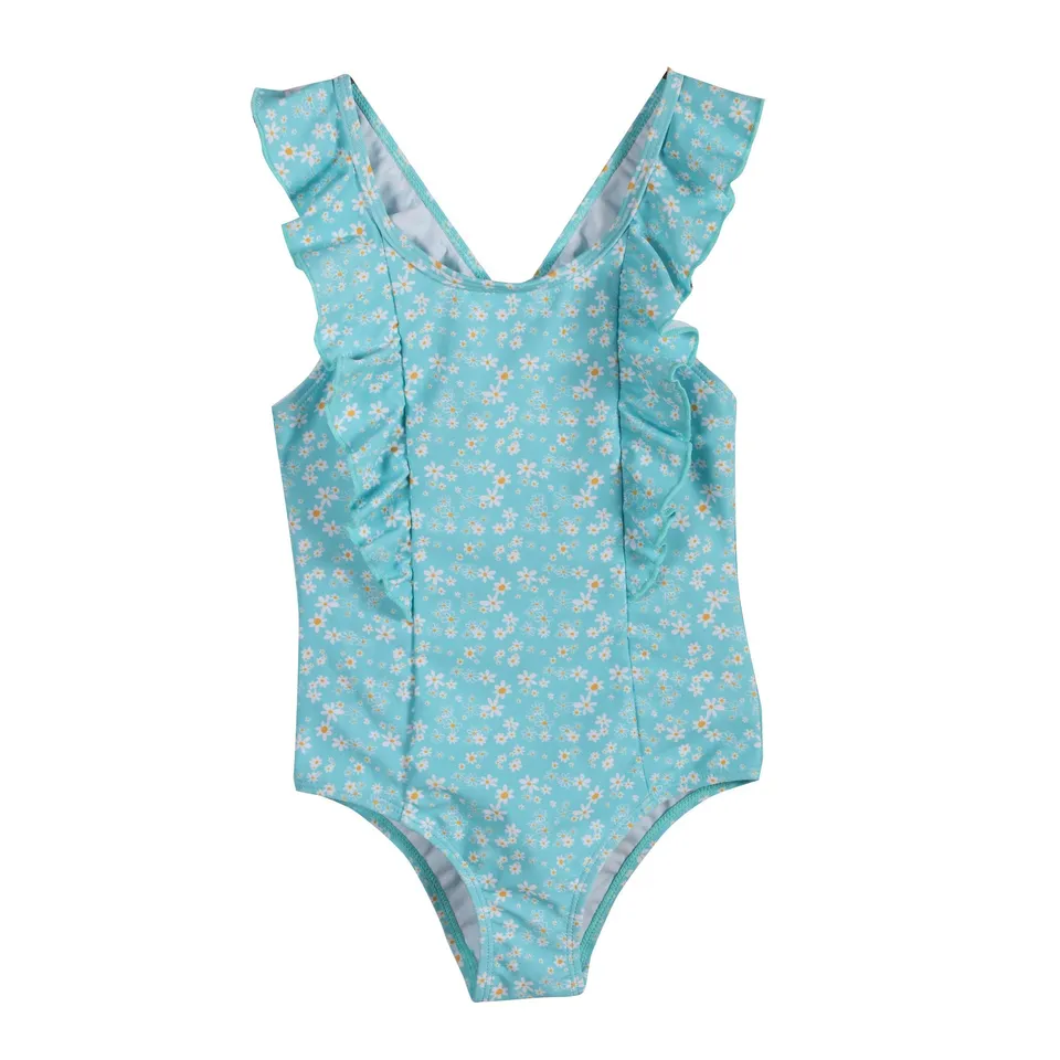Maillot de bain 1 pièce bleu enfant piscine