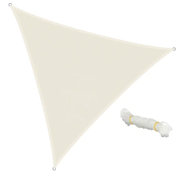 ECD Germany Garten Voile d'Ombrage Triangle Crème 5x5x5 m HDPE