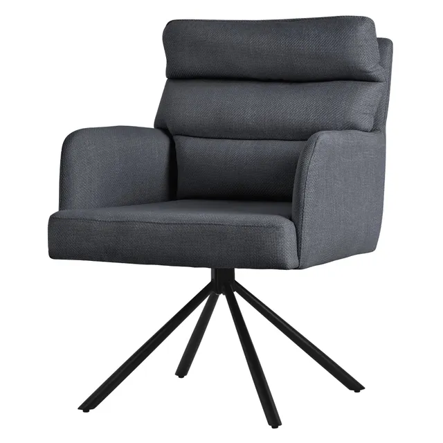ECD Germany Möbel Chaise salle à manger tissu anthracite lot 1 pivotante