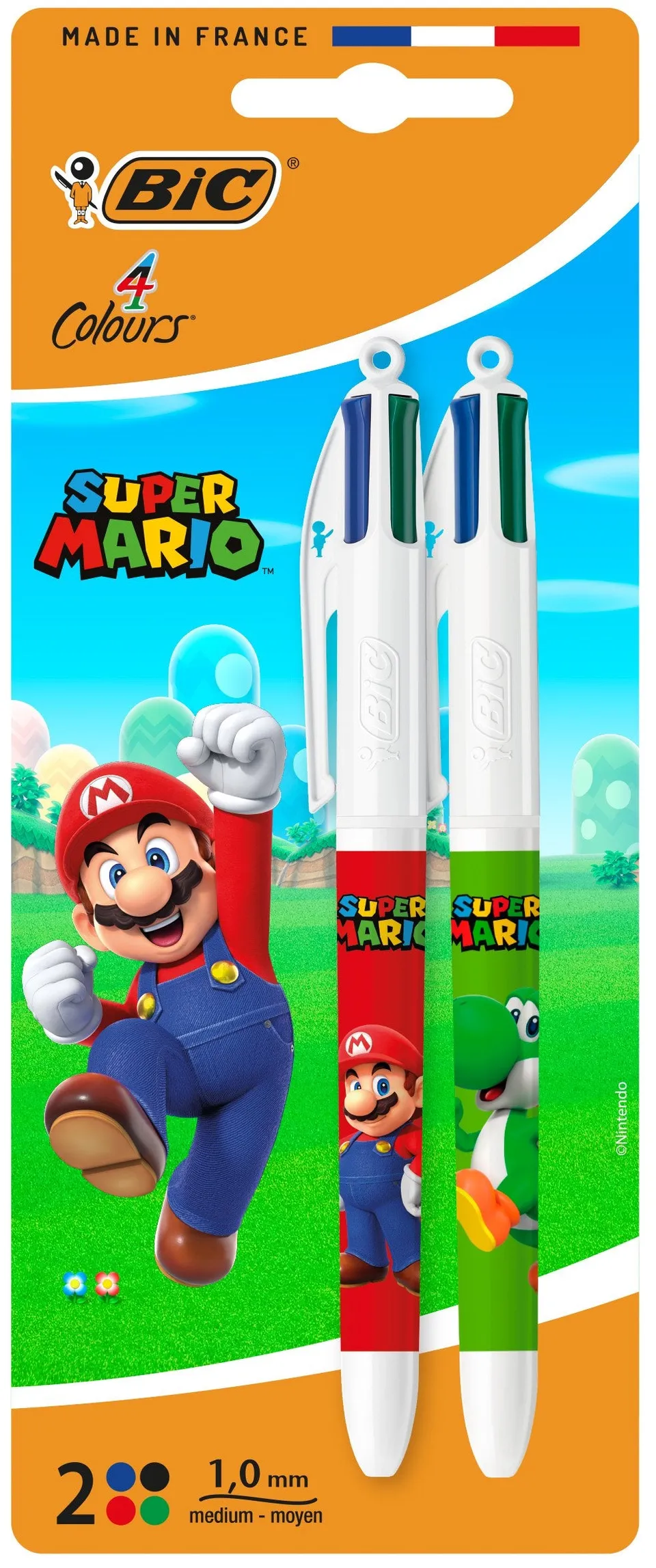 BIC stylos 4 couleurs Super Mario lot de 2