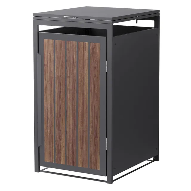 ECD Germany Garten cache-poubelle acier 1er 240L anthracite