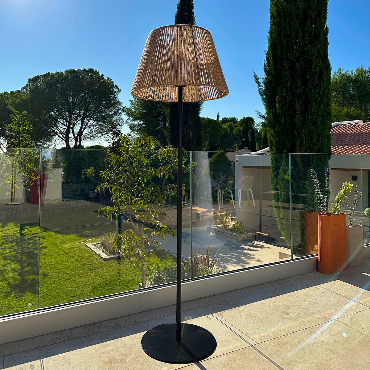 Red Deco TALL RAFFY lampadaire sans fil LED H170cm rotin