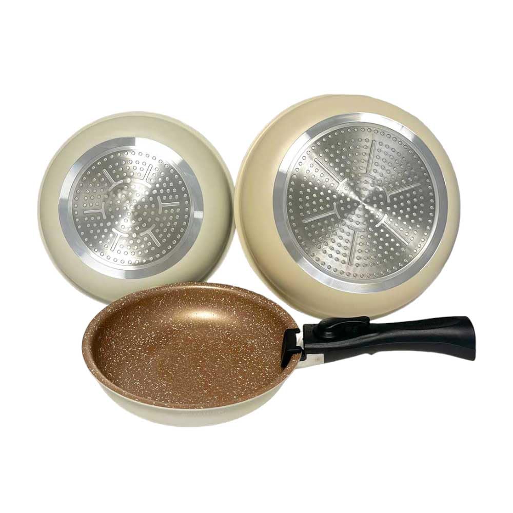 Arthur Martin AM4754 lot 3 poêles aluminium induction blanc cassé
