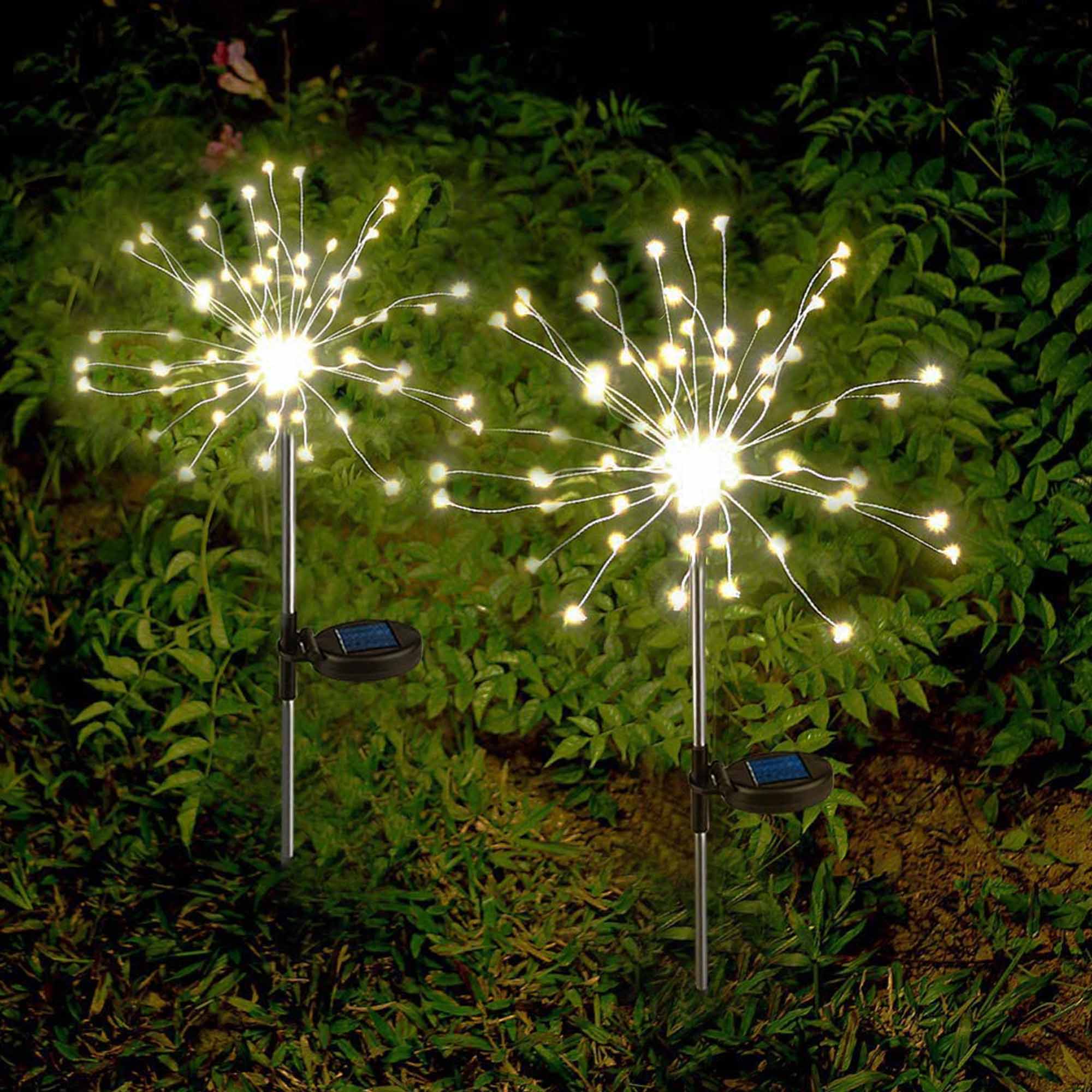 Red Deco Fireworks Spike lampe solaire lot de 2 blanc chaud 97cm