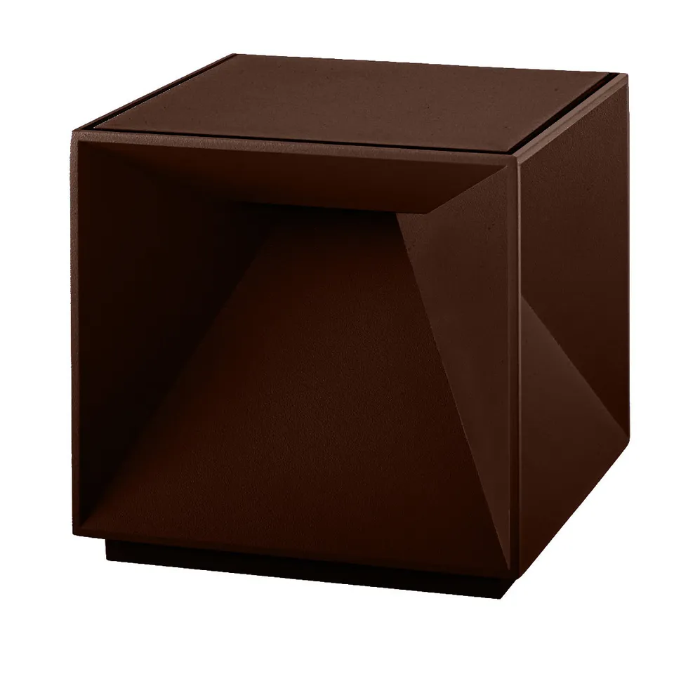 Red Deco Cubox lampe sans fil aluminium corten H10cm LED