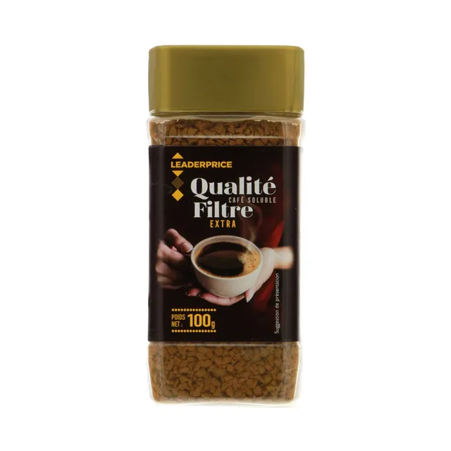Leader Price Café lyophilisé nature 100g soluble matin