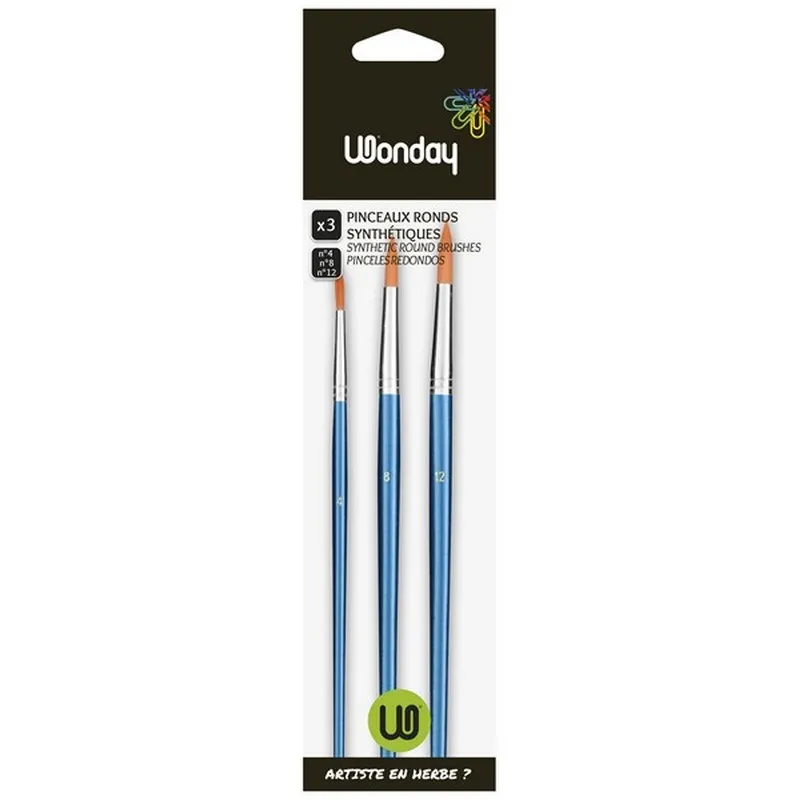 Safe Tool 3 Pinceaux ronds synthétiques peinture