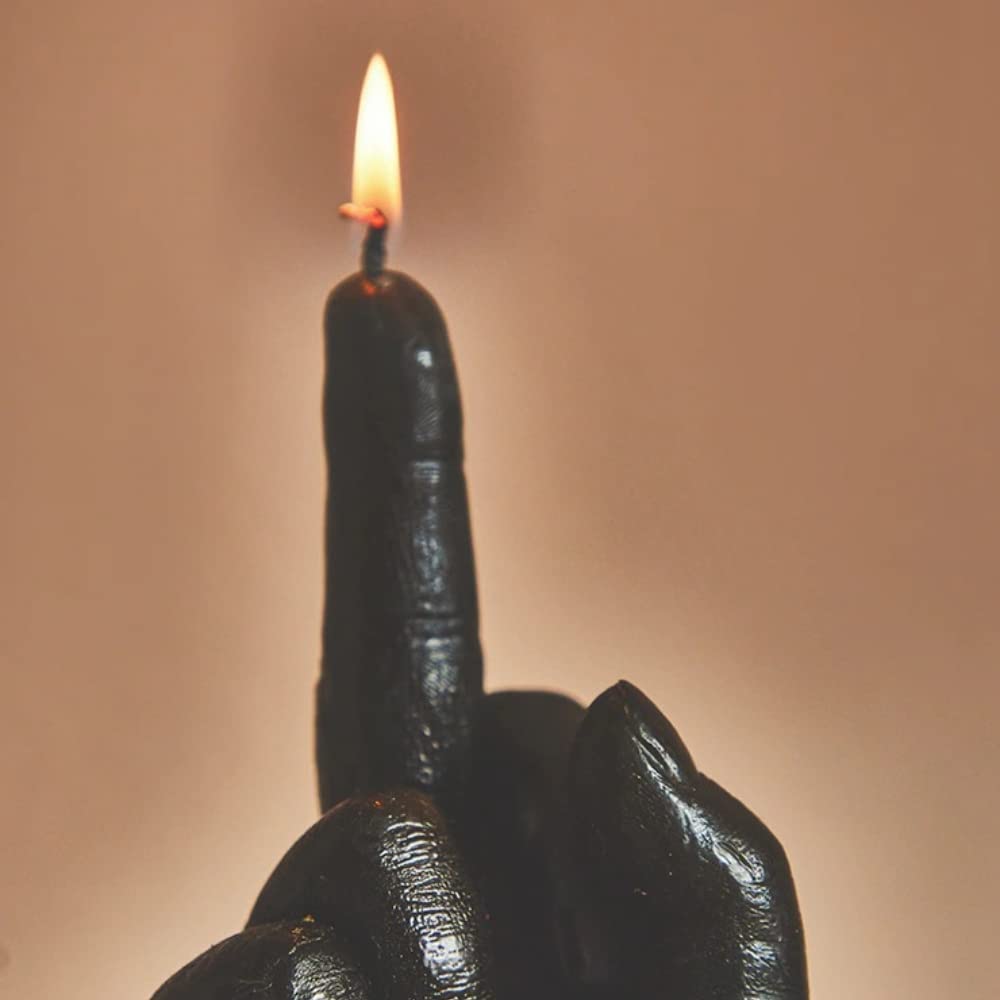 Shop-Story Middle Finger Candle bougie doigt d'honneur noire cire soja