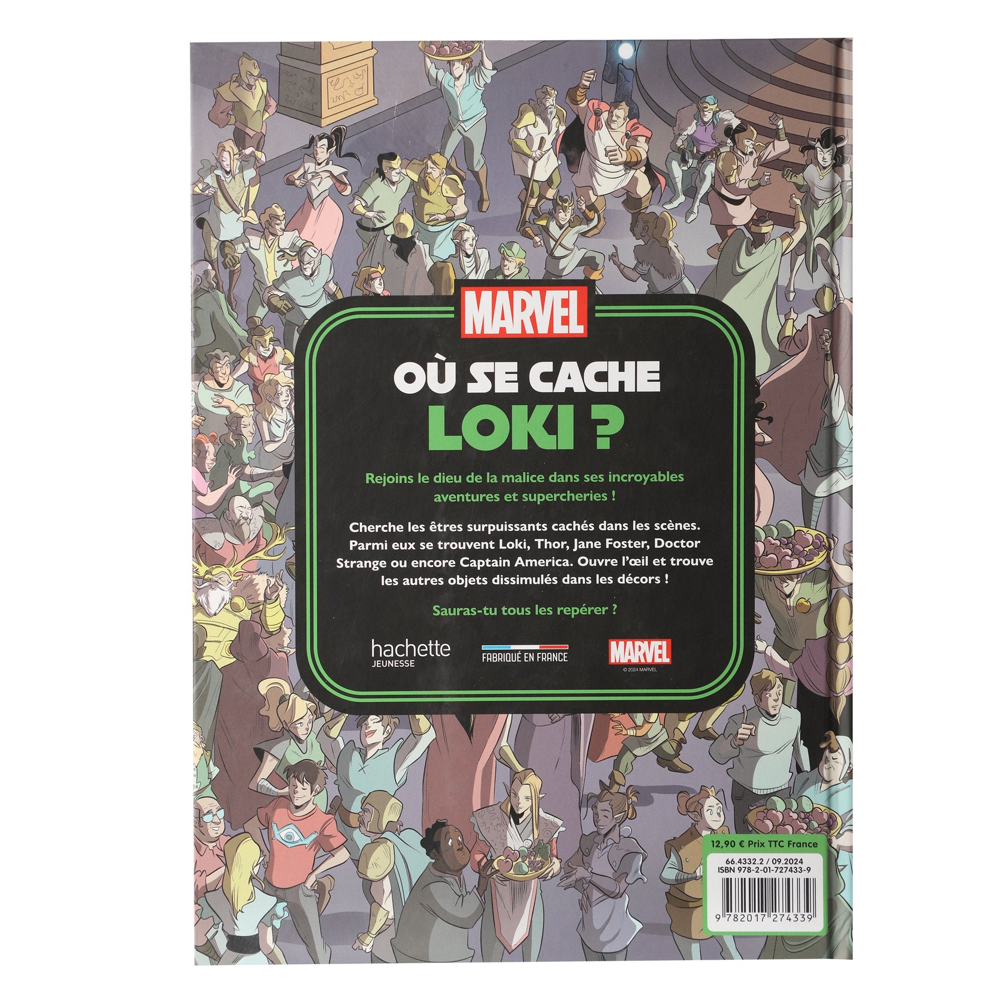 Marvel Où se cache Loki ? livre jeu Avengers 14 scènes