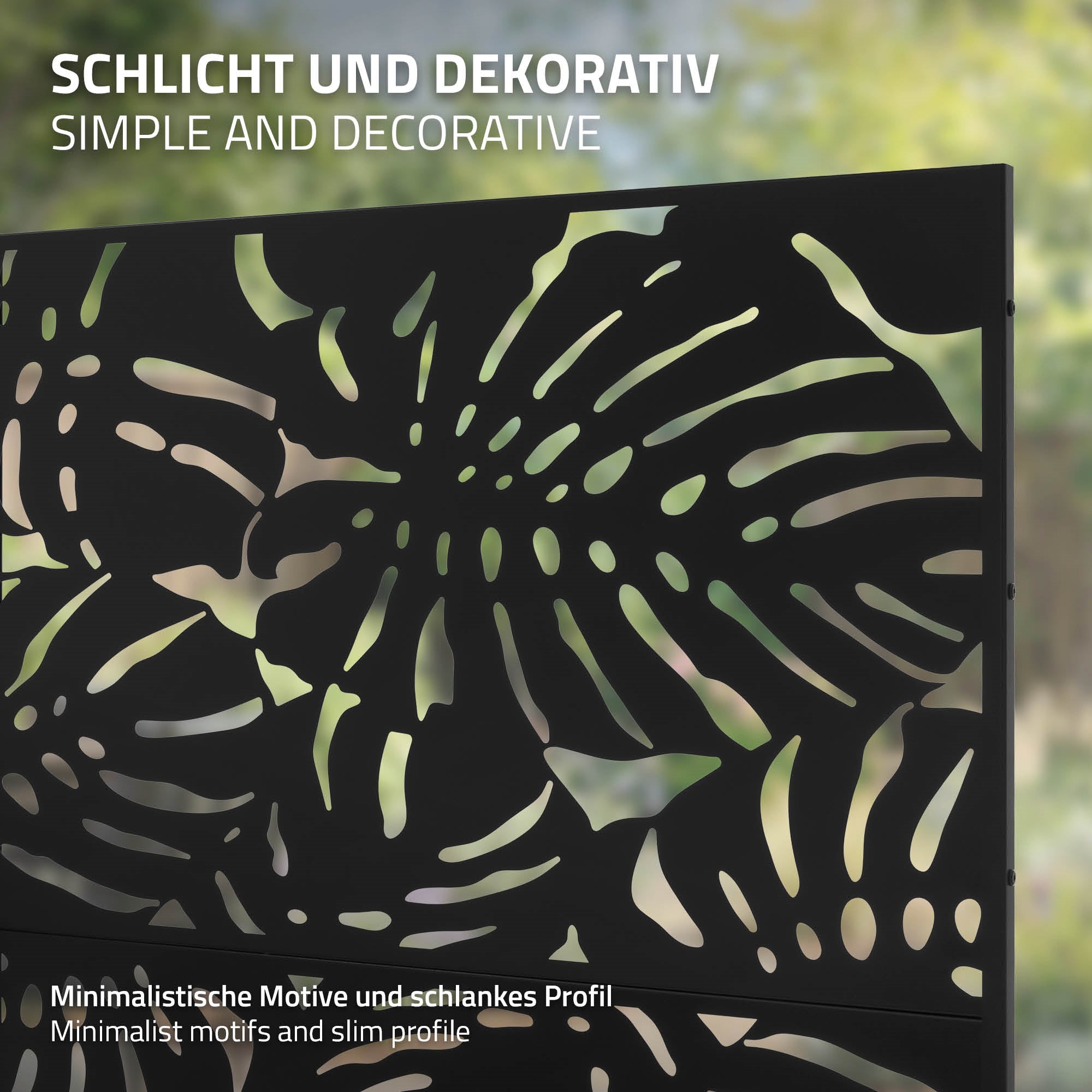 ECD Germany Möbel Roma Paravent 120x180 cm noir 3 panneaux