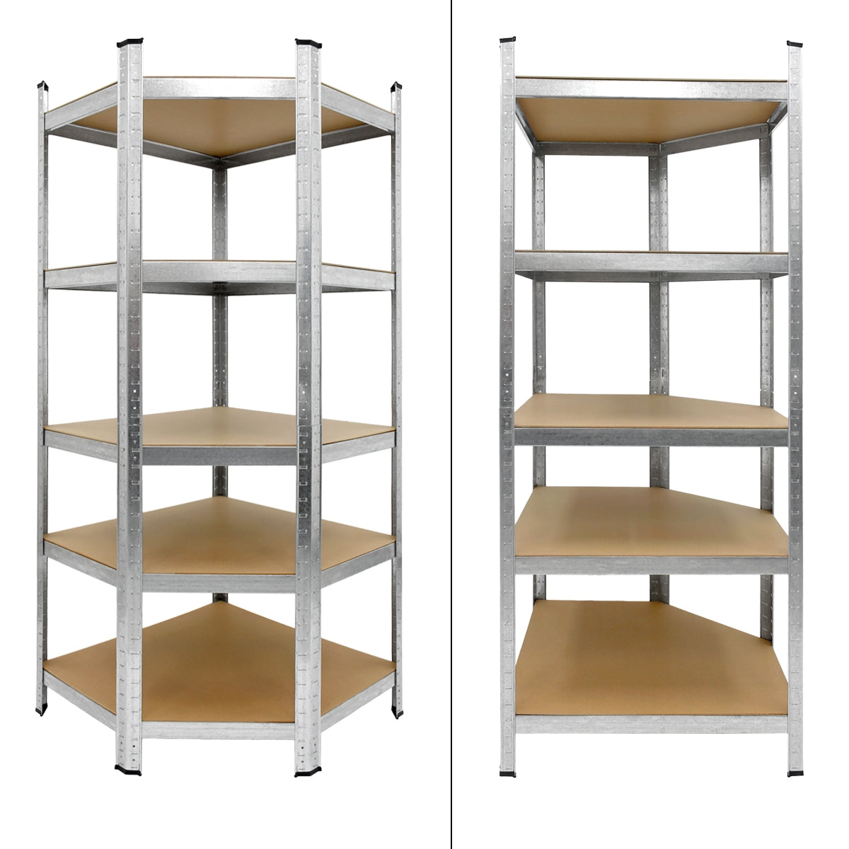 ECD Germany Atelier étagère angle 180x70x40 cm argent 750kg