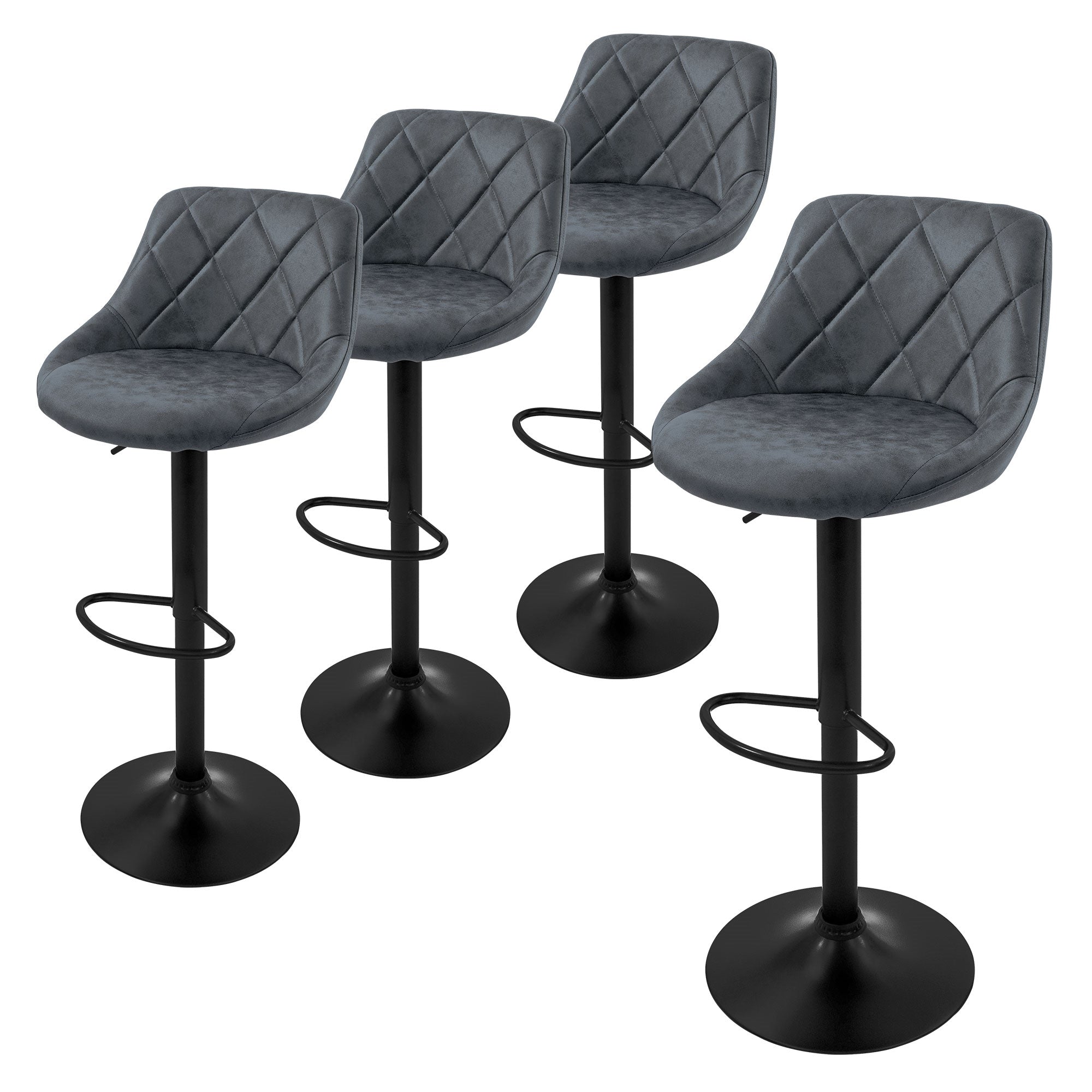 ECD Germany tabouret bar velours anthracite réglable lot 2