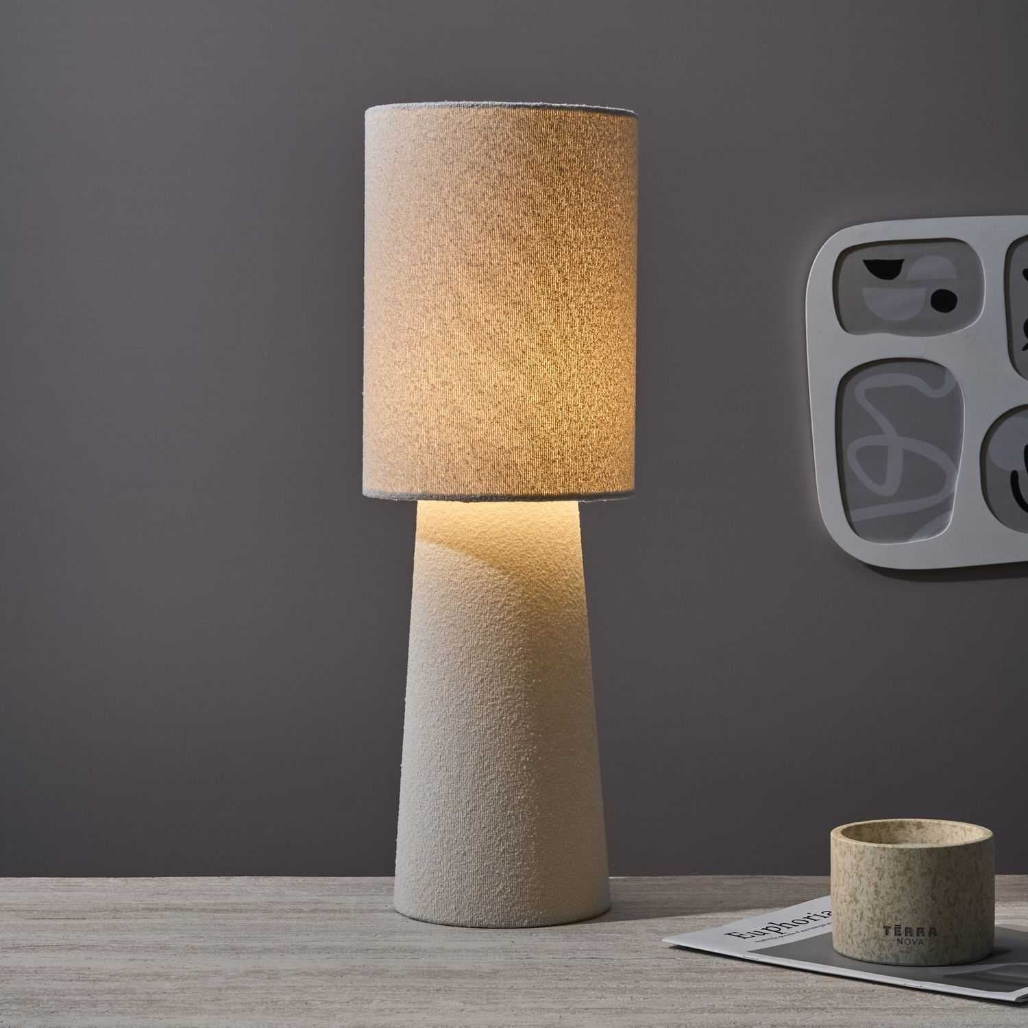 Stokomani Maison Lampe velours 58 cm salon chambre