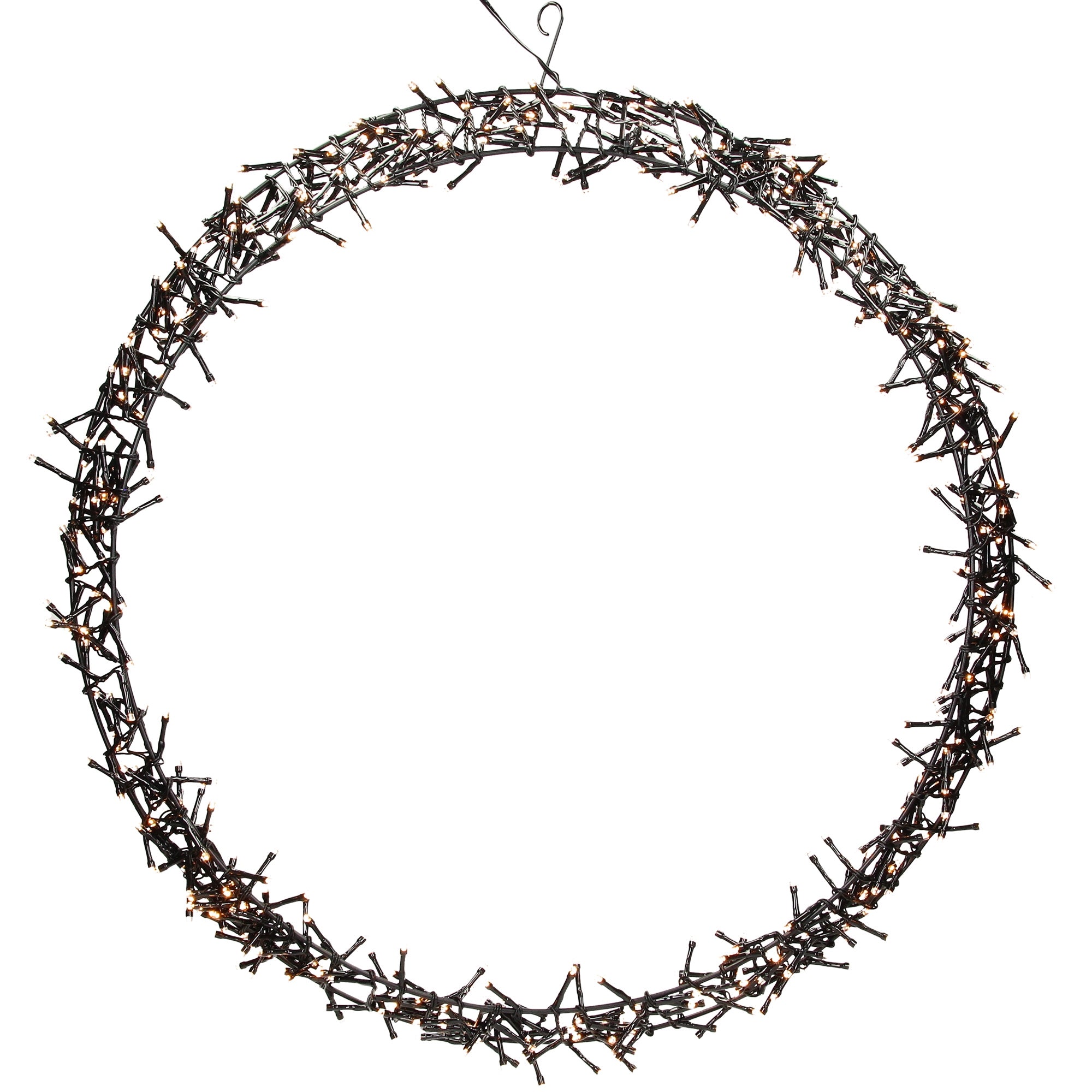 ECD Germany Couronne de Noël LED métal blanc chaud 58 cm