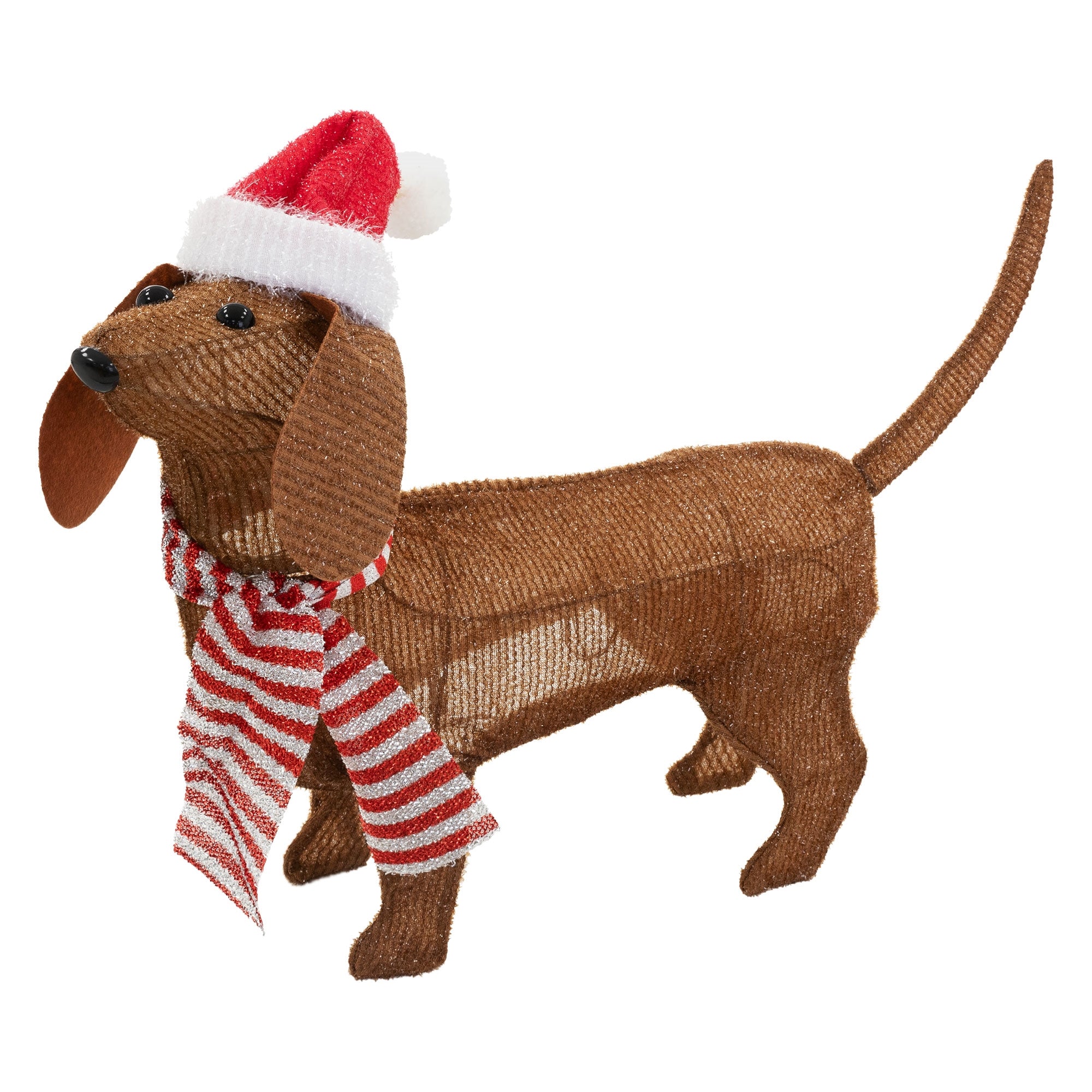 ECD Germany teckel LED Noël bonnet écharpe 60 cm à piles