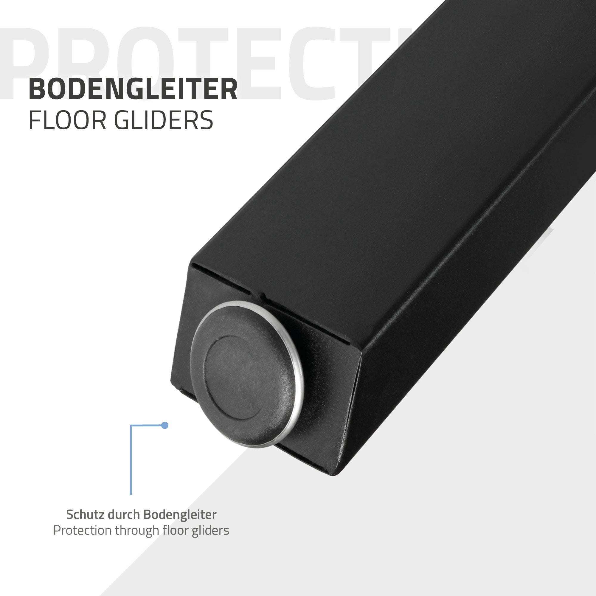 ECD Germany Möbel pieds de table X 60x72 cm noir acier lot de 2