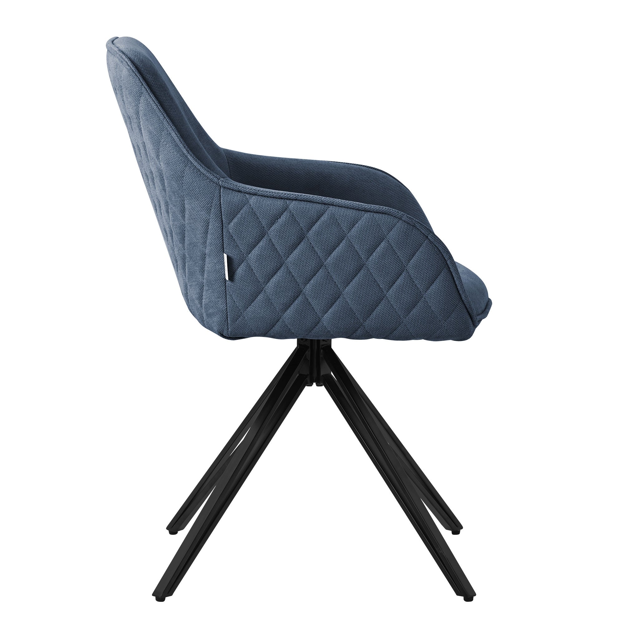 ECD Germany Möbel chaise pivotante bleue tissu 84,5 cm