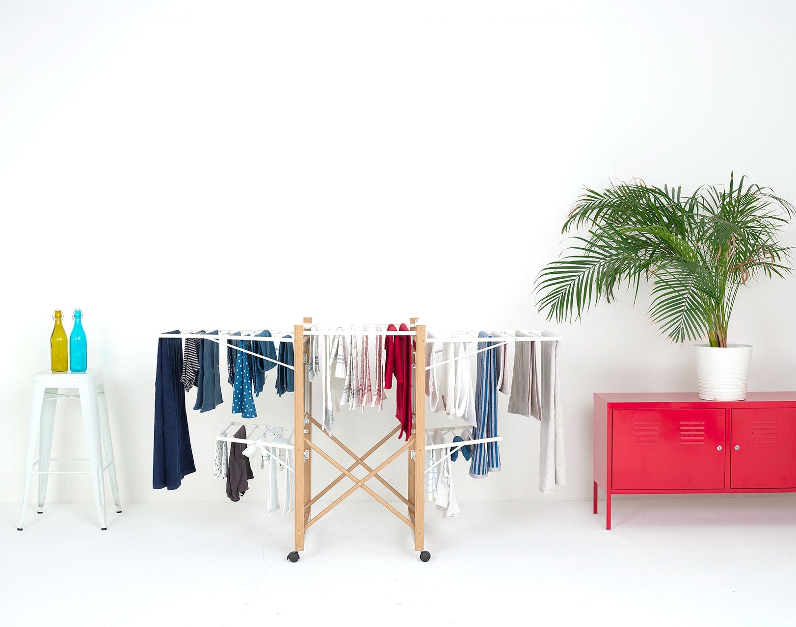 Red Deco Ushuaia séchoir linge 28m bois pliable roulettes